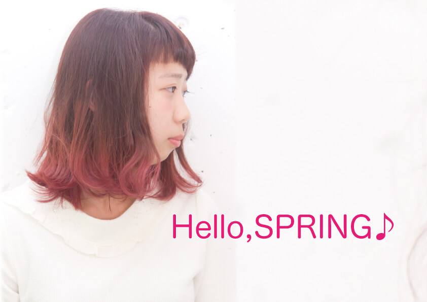 春爛漫の初めてヘアカラー：ピンクパープル♪